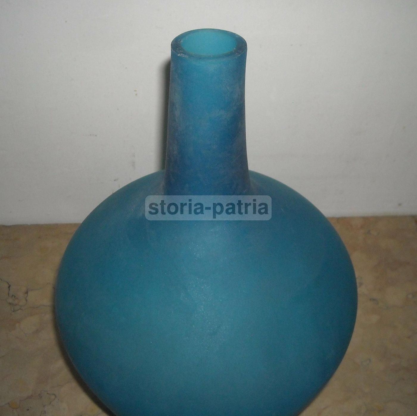 Boccia In Vetro Azzurro, Murano, Anni '50 '60, Design Italiano Del Novecento