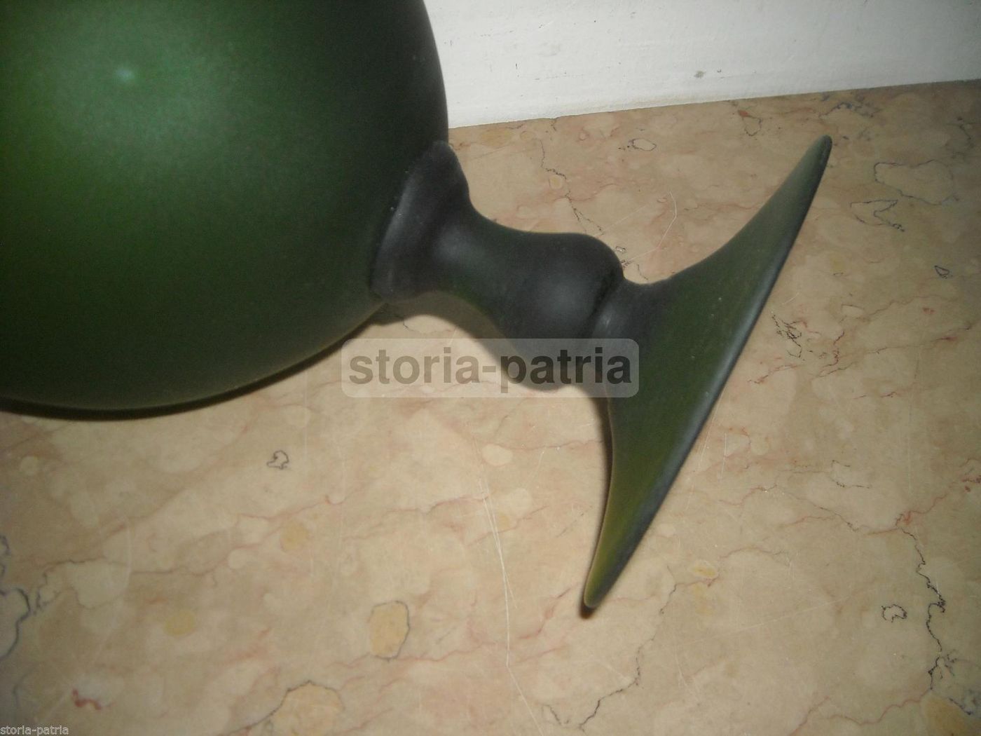 Coppa In Vetro Verde, Design Italiano, Anni '50 '70