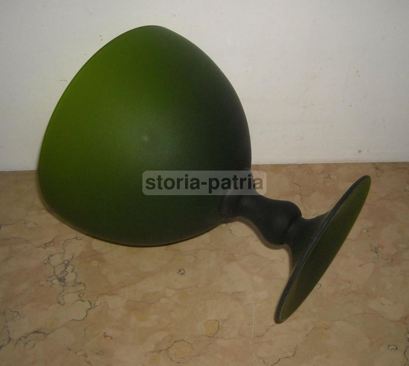 Coppa In Vetro Verde Opaco, Design Italiano, Anni 1950 1970