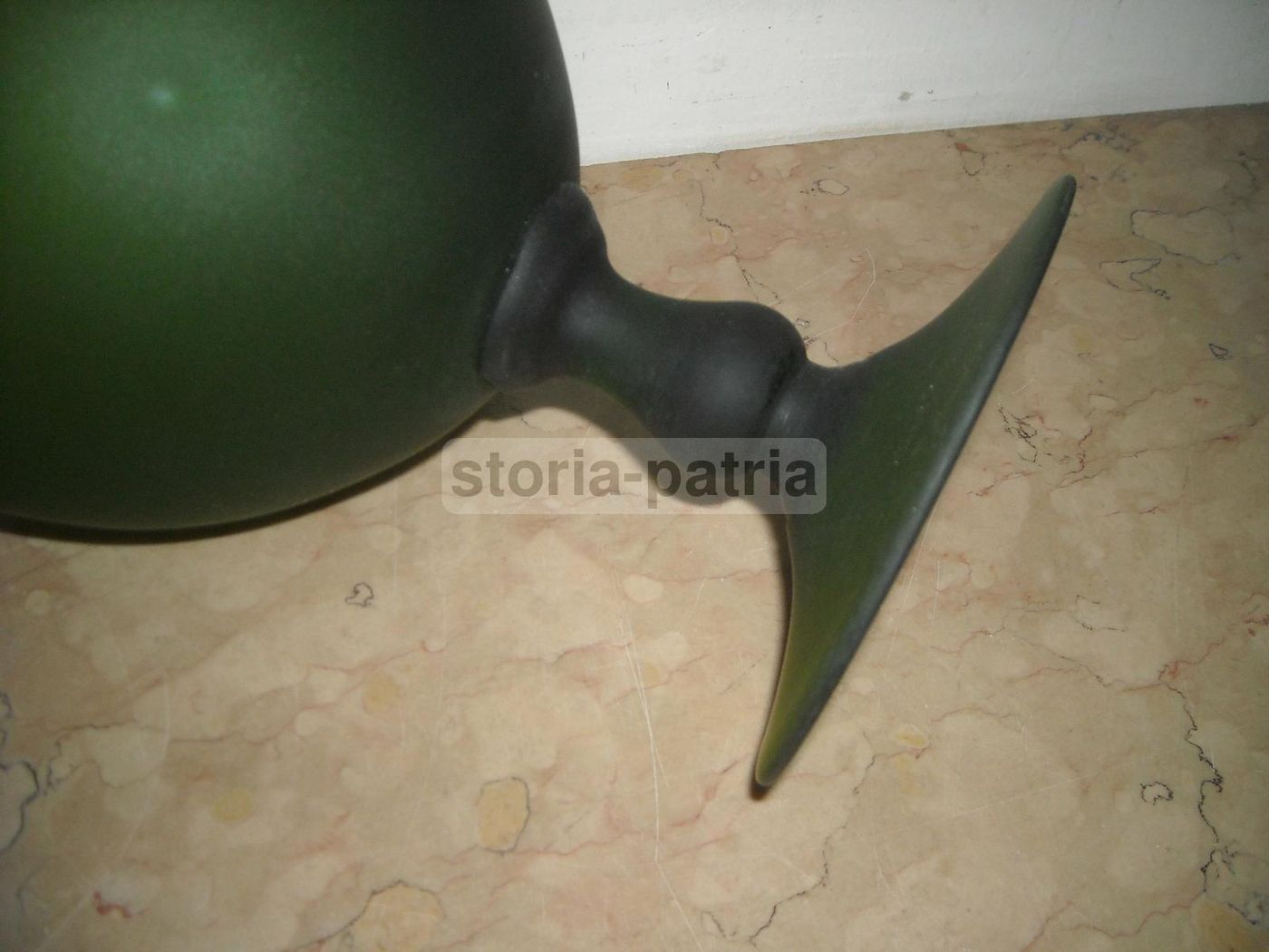 Coppa In Vetro Verde, Design Italiano, Anni '50 '70