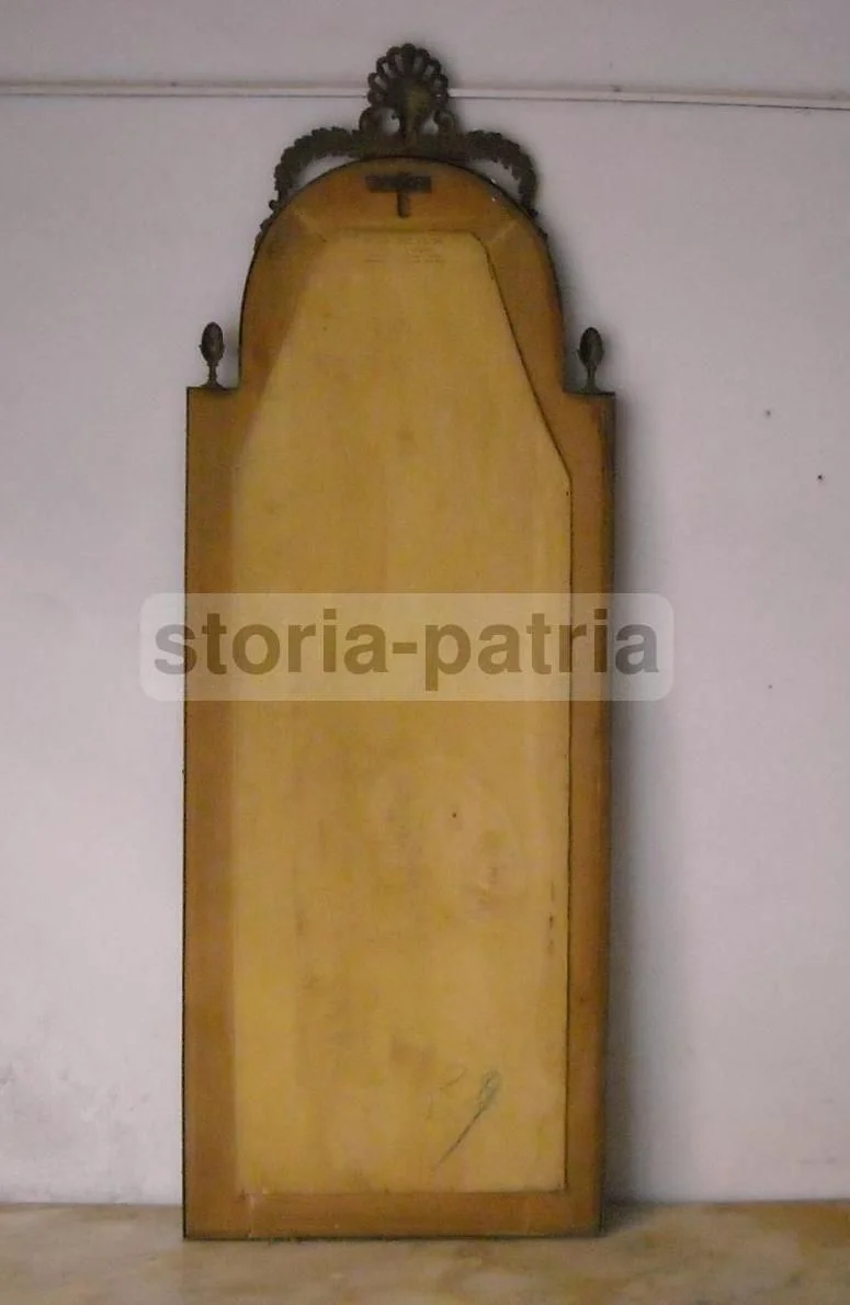 Consolle Art Déco con Specchiera in Metallo Dorato e Marmo, Anni '50