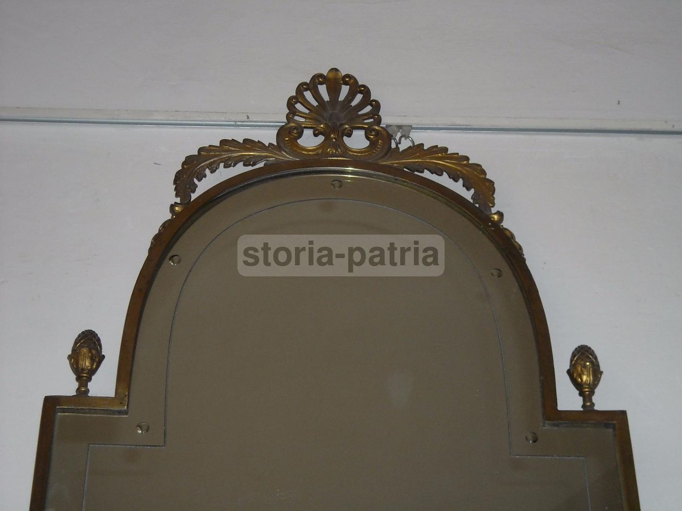 Consolle Art Déco Con Specchiera In Metallo Dorato E Marmo, Anni '50