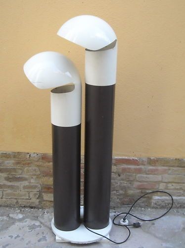 Lampada Da Pavimento Anni '70 In Metallo   Design Modernariato