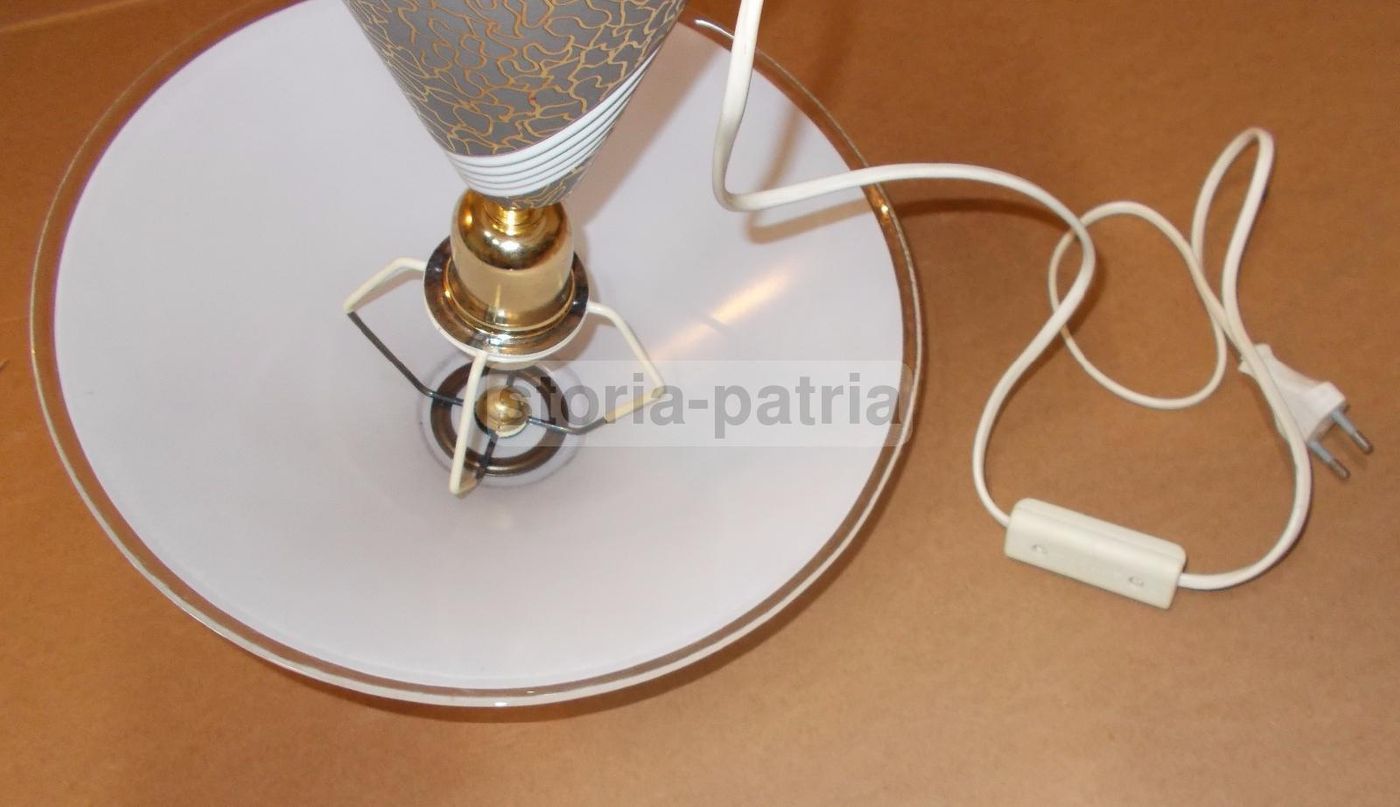 Lampada Da Tavolo Carpiè In Ceramica E Vetro, Nove (Vicenza)