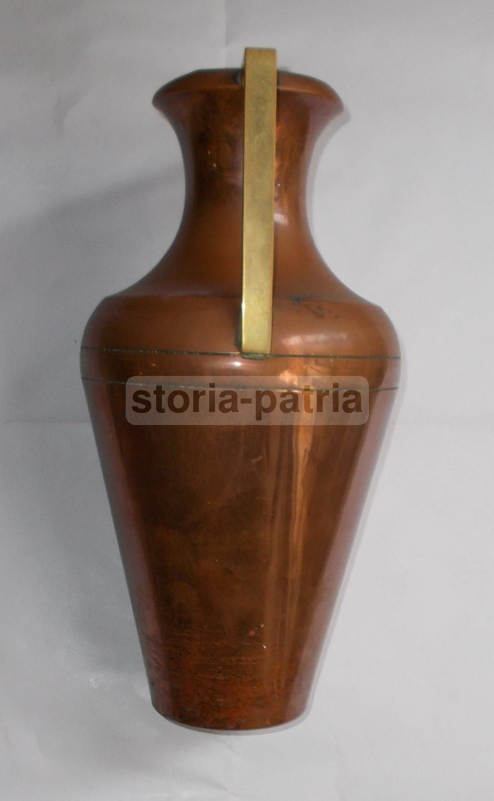 Vaso Portafiori Anfora Art Déco In Rame E Ottone Les Gets, 1920 1950