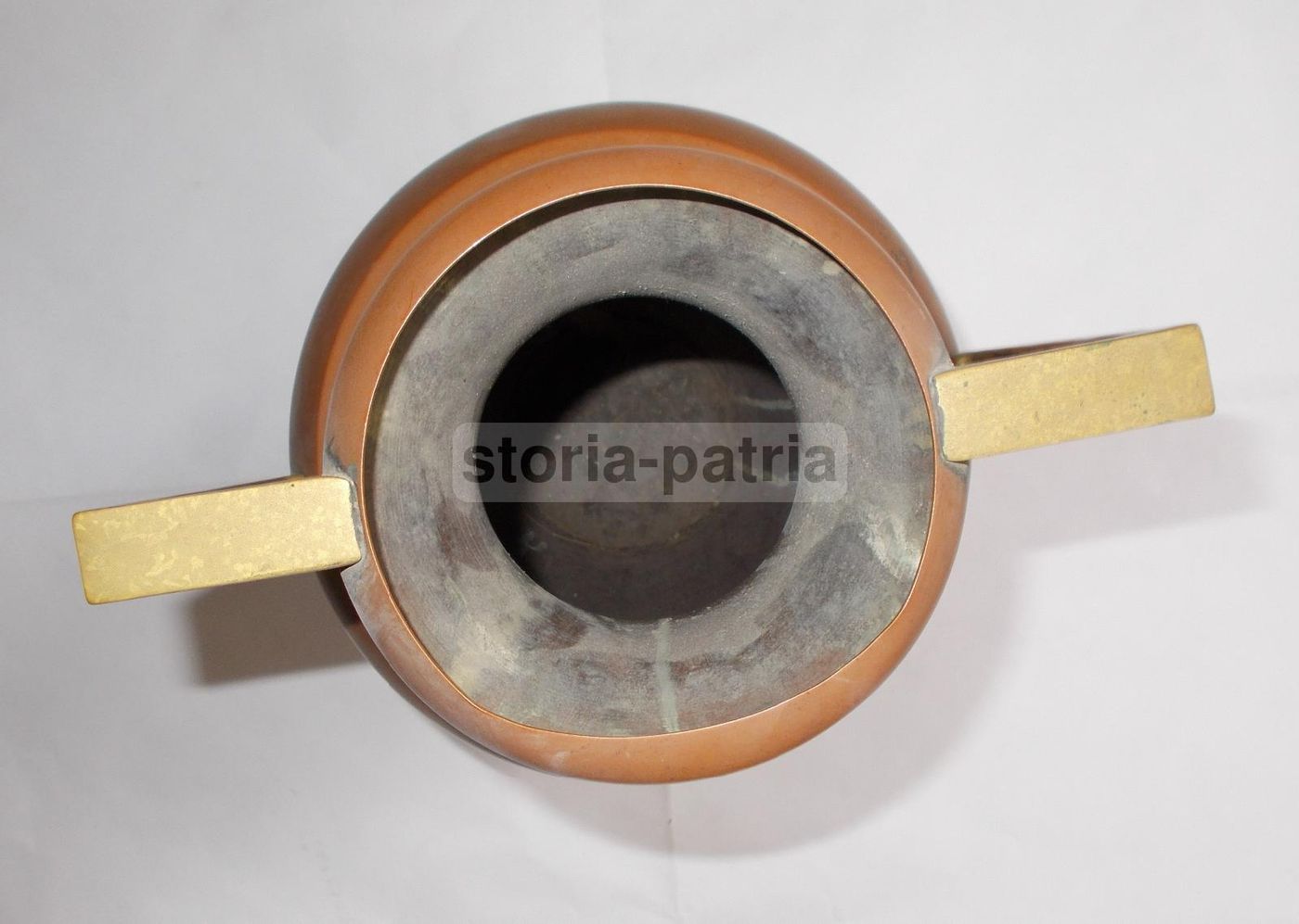 Vaso Portafiori Anfora Art Déco In Rame E Ottone Les Gets, 1920 1950