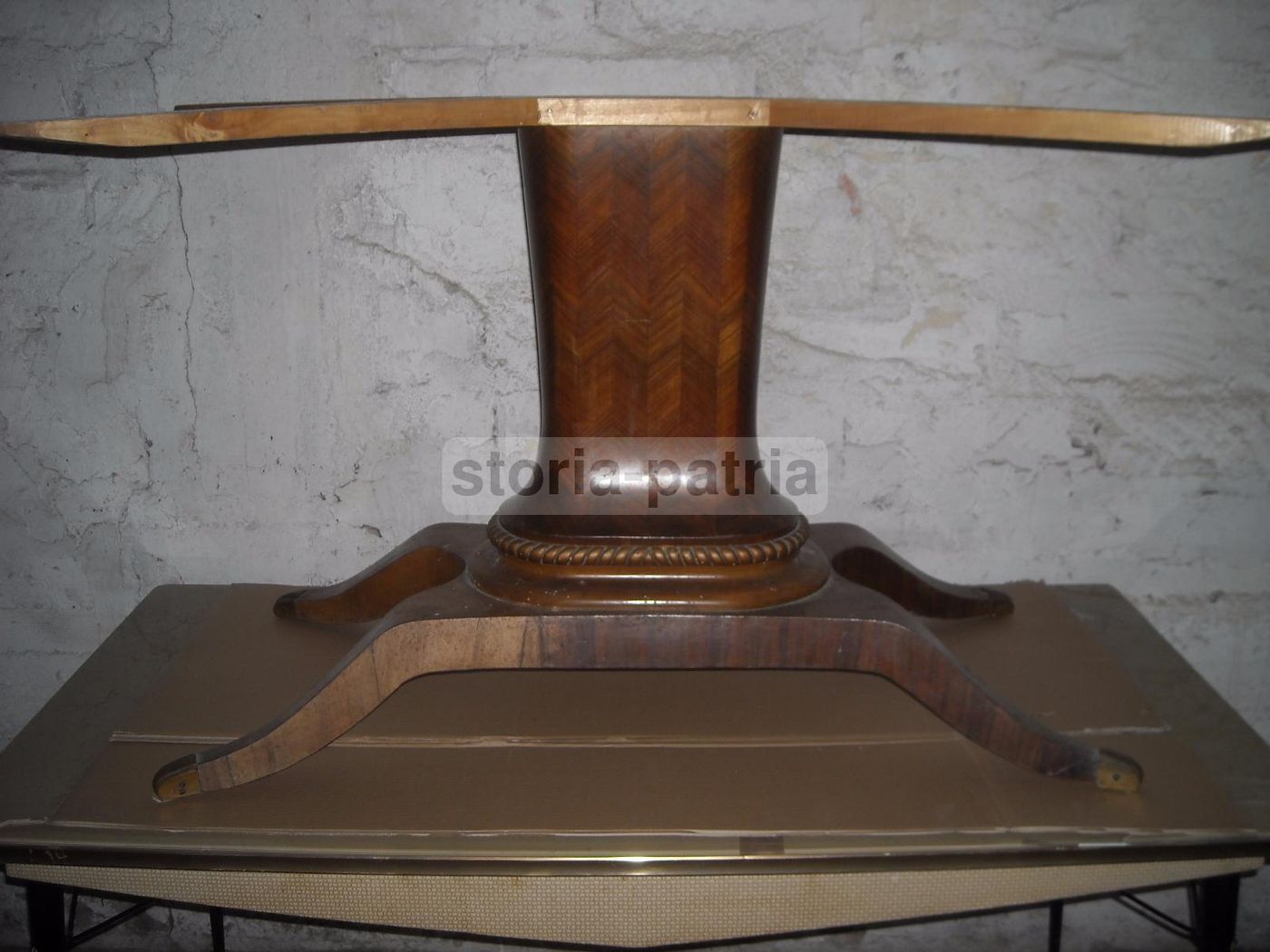Grande Tavolo Ovale Modernariato Anni '50 Con Piano In Vetro Verde