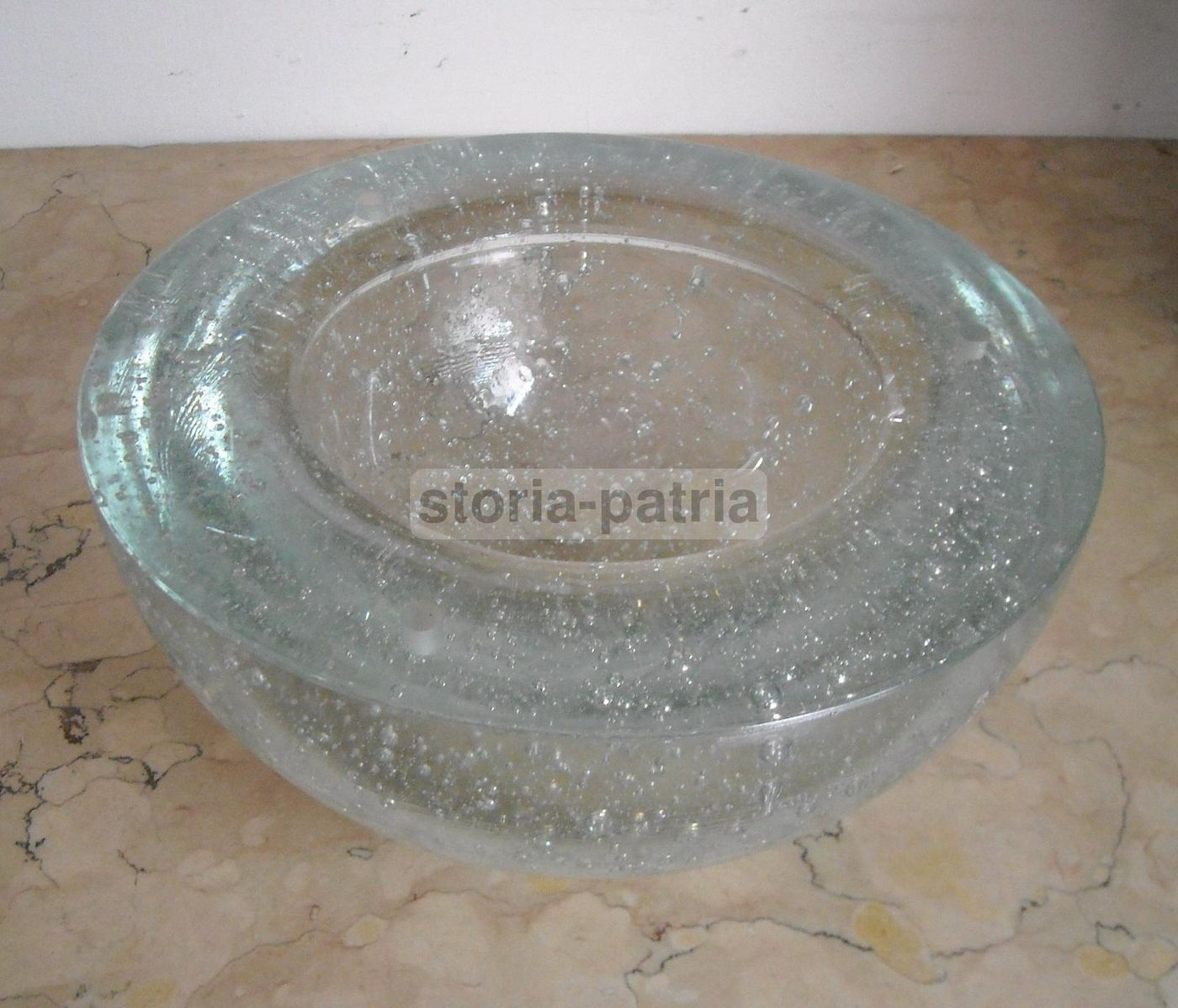 Lampada A Sfera In Vetro Massiccio Anni '70 Cromata Modernariato
