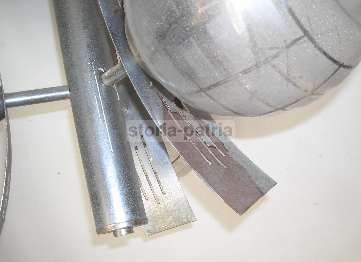 Lampadario Vintage Cromato Tre Luci Vetro Anni '70 Modernariato