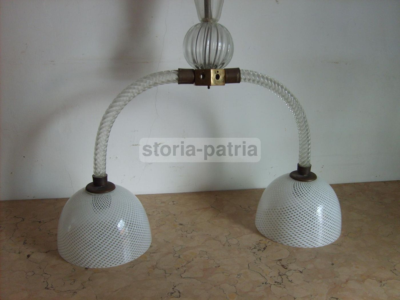 Lampadario A Sospensione In Vetro Di Murano, Anni '30