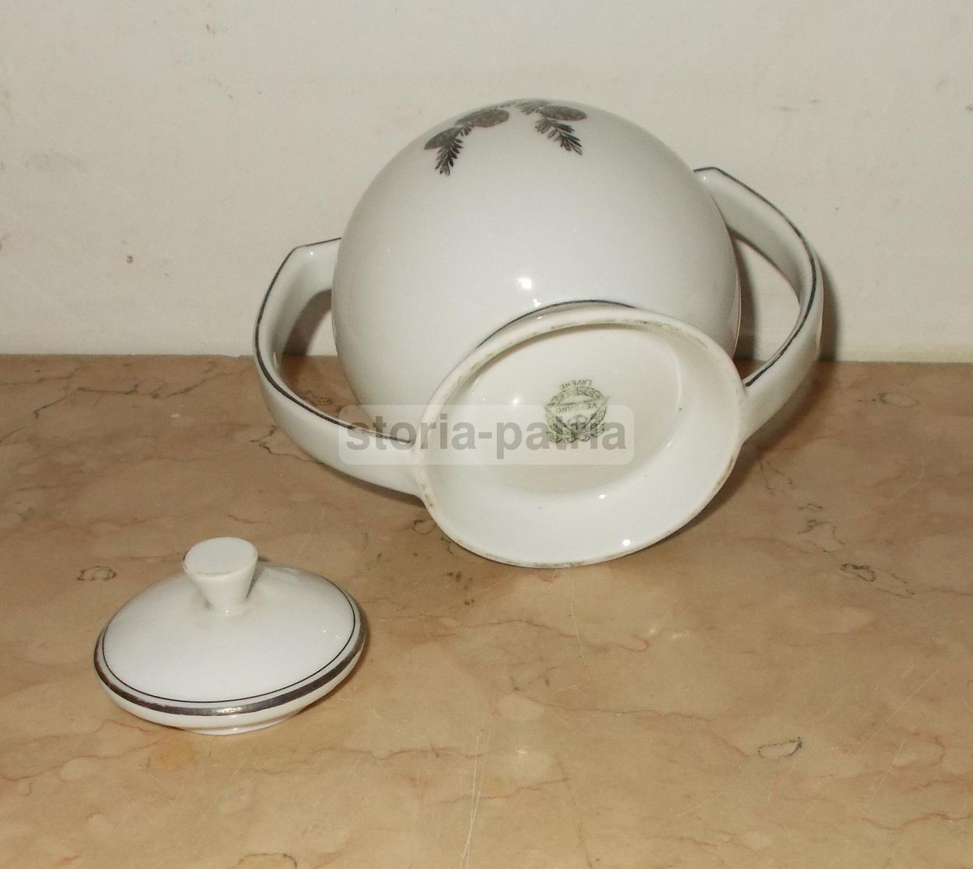 Zuccheriera In Porcellana Verbano Laveno, Design Anni '30 '50