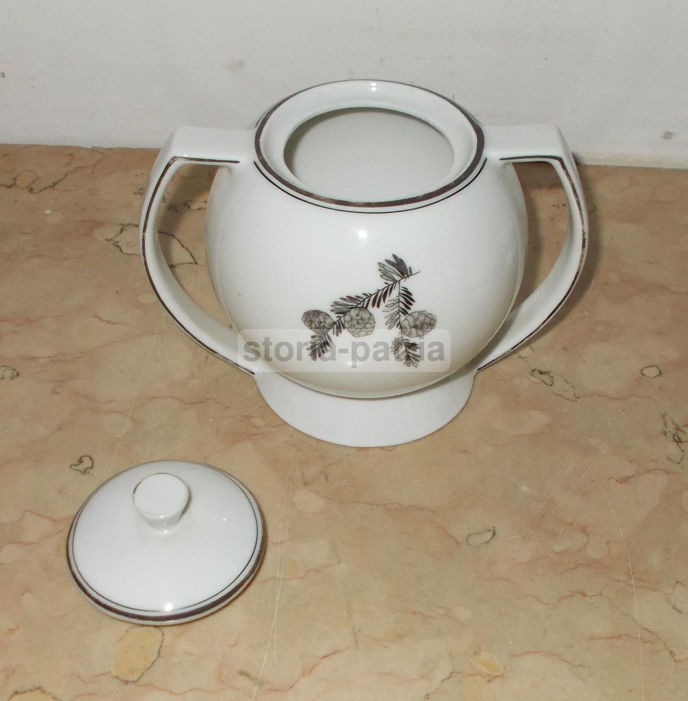 Zuccheriera In Porcellana Verbano Laveno, Design Anni '30 '50