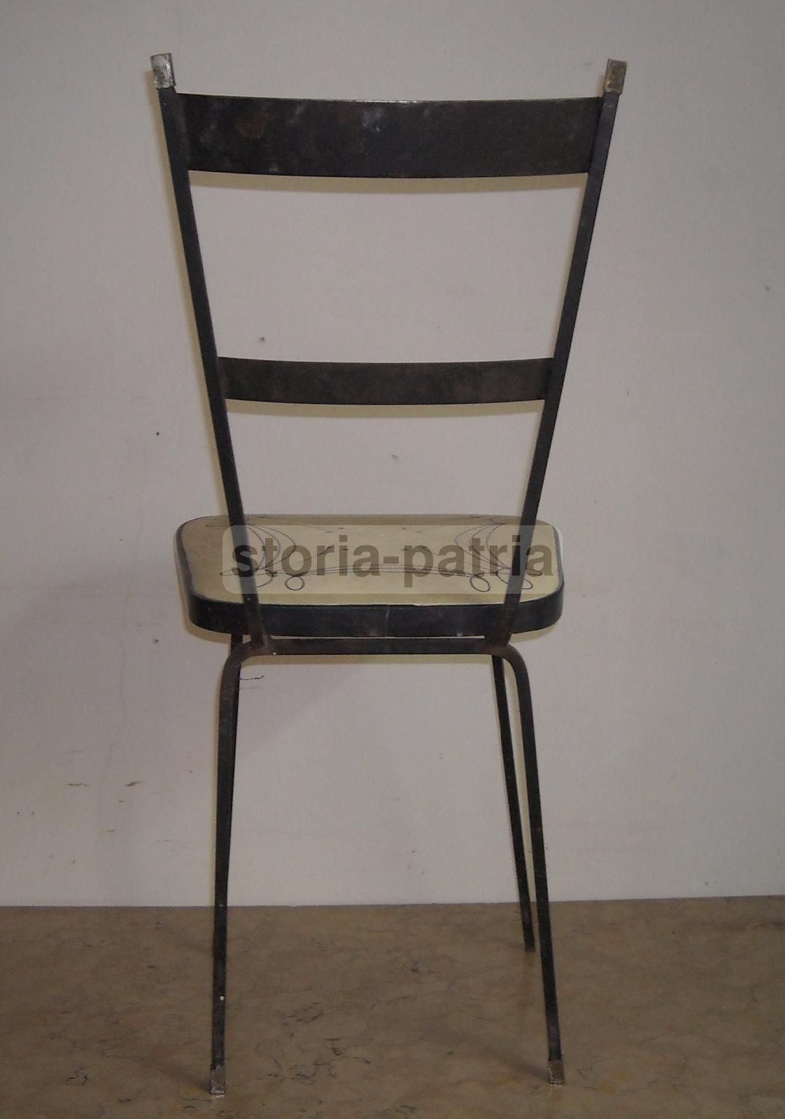 Sedia Modernariato In Ferro Feam Anni '60 Design Italiano