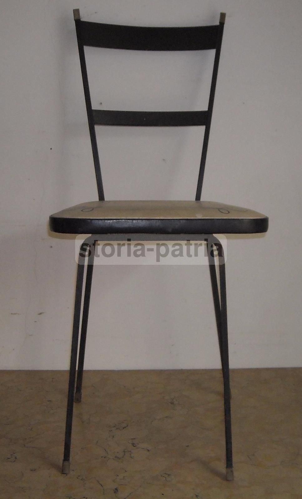 Sedia Modernariato In Ferro Feam Anni '60 Design Italiano