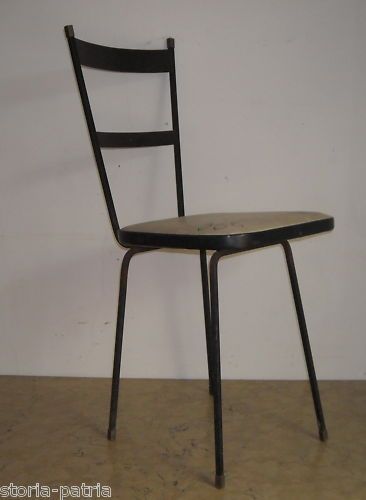 Sedia Modernariato In Ferro Feam Anni '60 Design Italiano
