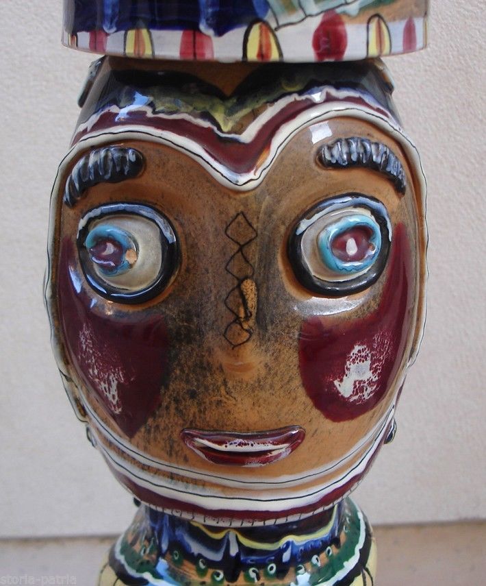 Lampada Piantana Ceramica O. Rosa Venezia Anni '50 Totem 177 Cm