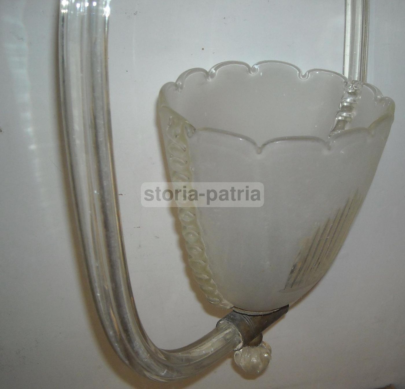 Lampadario A Sospensione In Vetro Di Murano E Ottone, Anni '30 '50