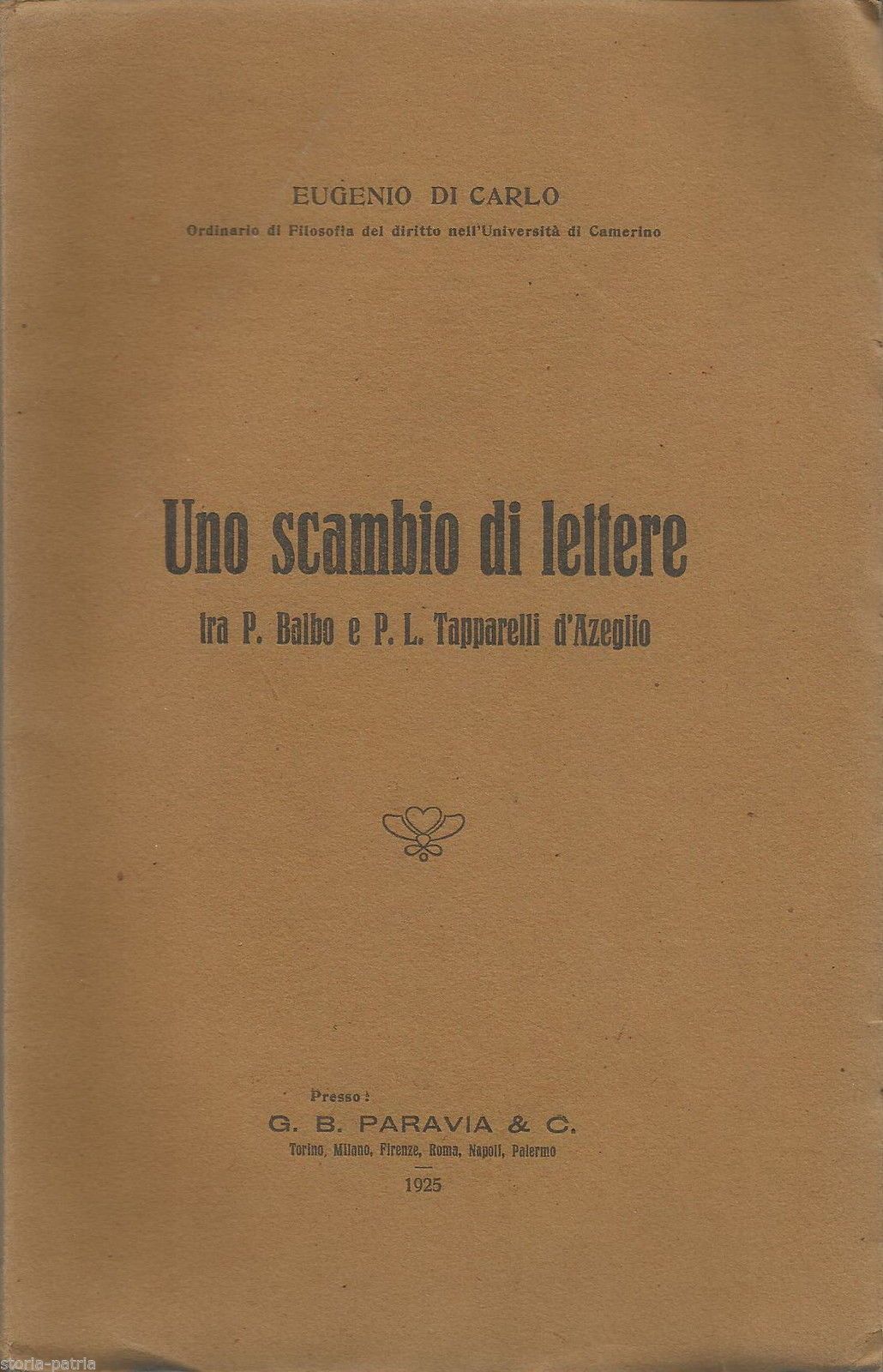 Corrispondenza Balbo   Tapparelli d'Azeglio, Chiesa E Risorgimento, 1925