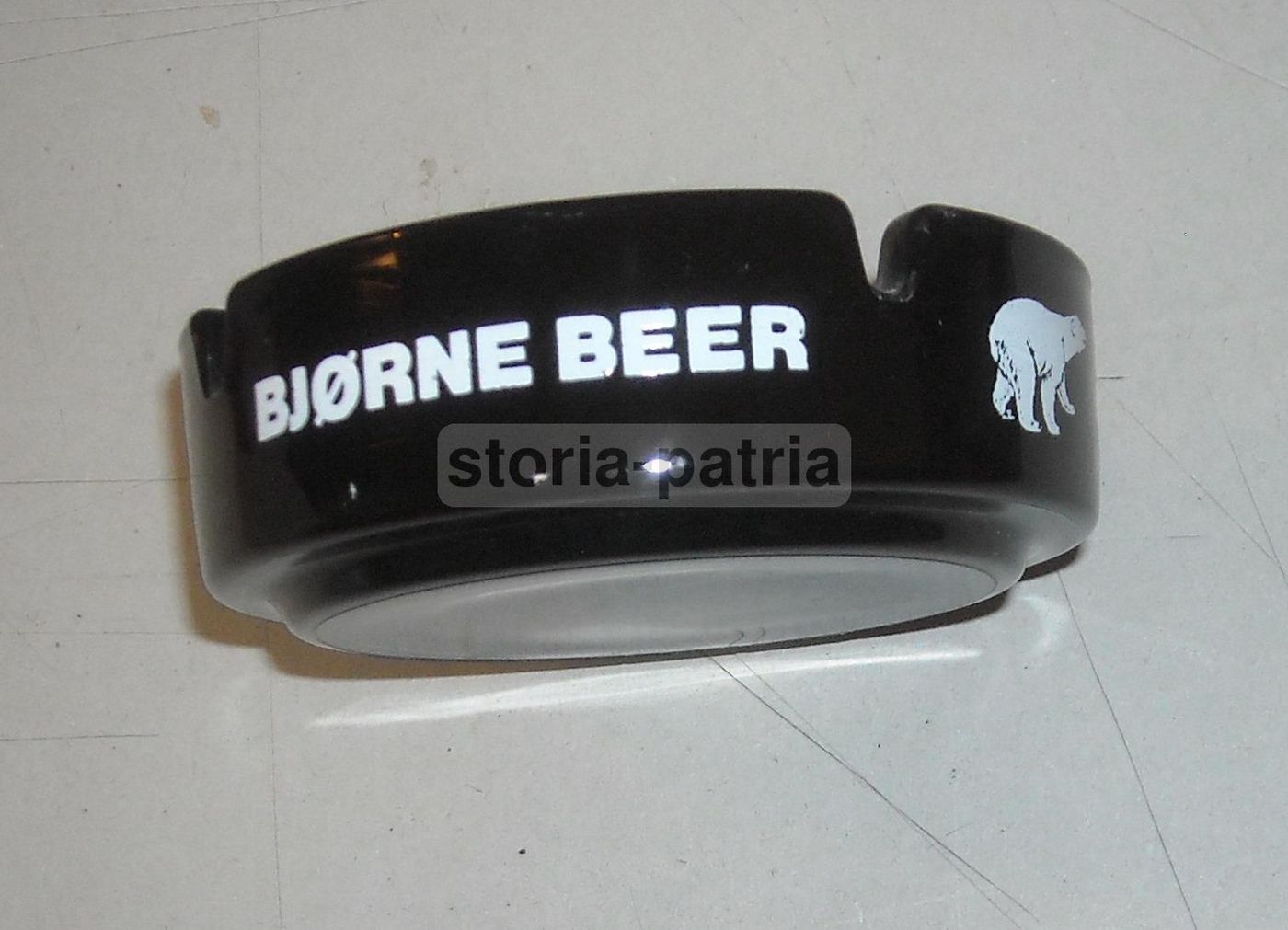 Posacenere Pubblicitario Birra Biorne, Vetro Opalino, Anni '70 '90