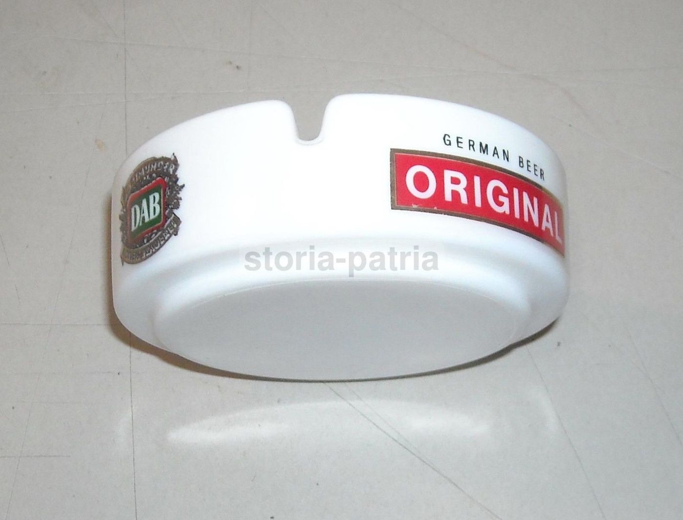 Posacenere Pubblicitario Birra DAB Vetro Opalino Vintage Anni 70 90
