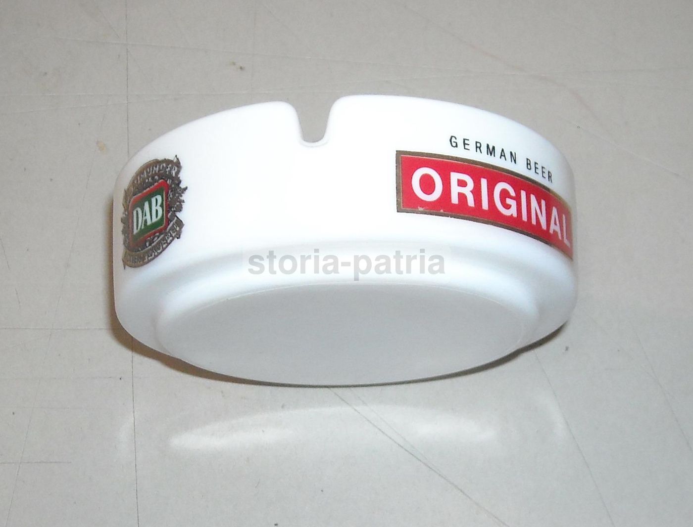 Posacenere Pubblicitario Birra DAB Vetro Opalino Vintage Anni 70 90