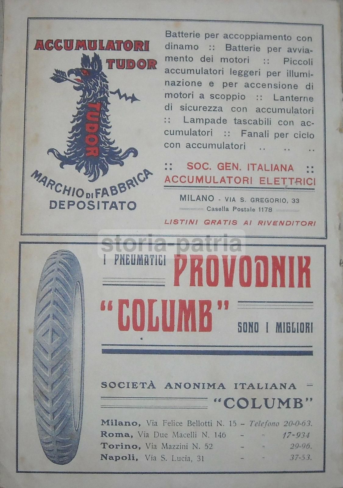 Pubblicità Campari 1914: Copertina Rivista TCI Con Tudor E Columb