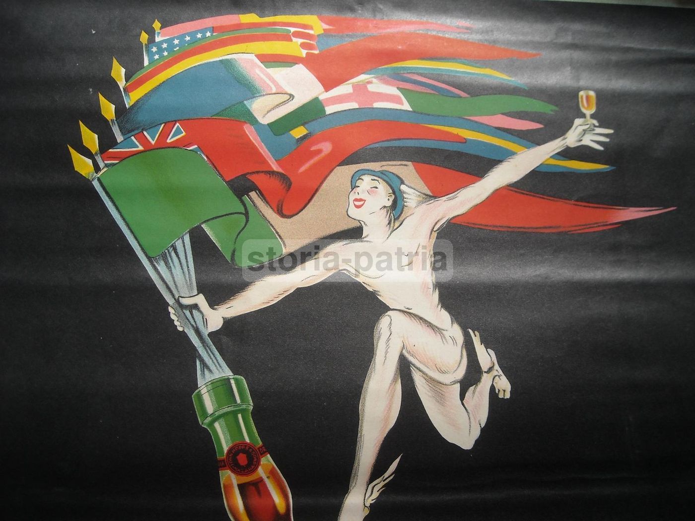 Manifesto Pubblicitario Marsala Hopps 1923 Bazzi Liberty