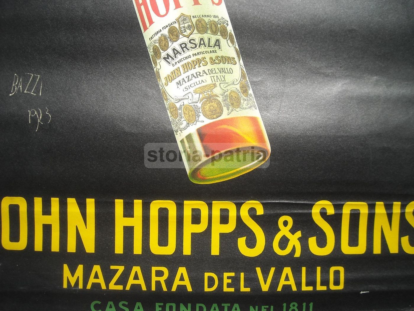 Manifesto Pubblicitario Marsala Hopps 1923 Bazzi Liberty