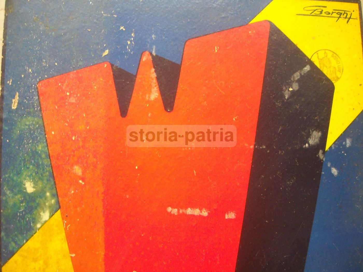 Manifesto Pubblicitario Biscotti Wamar Torino Borghi Anni '30