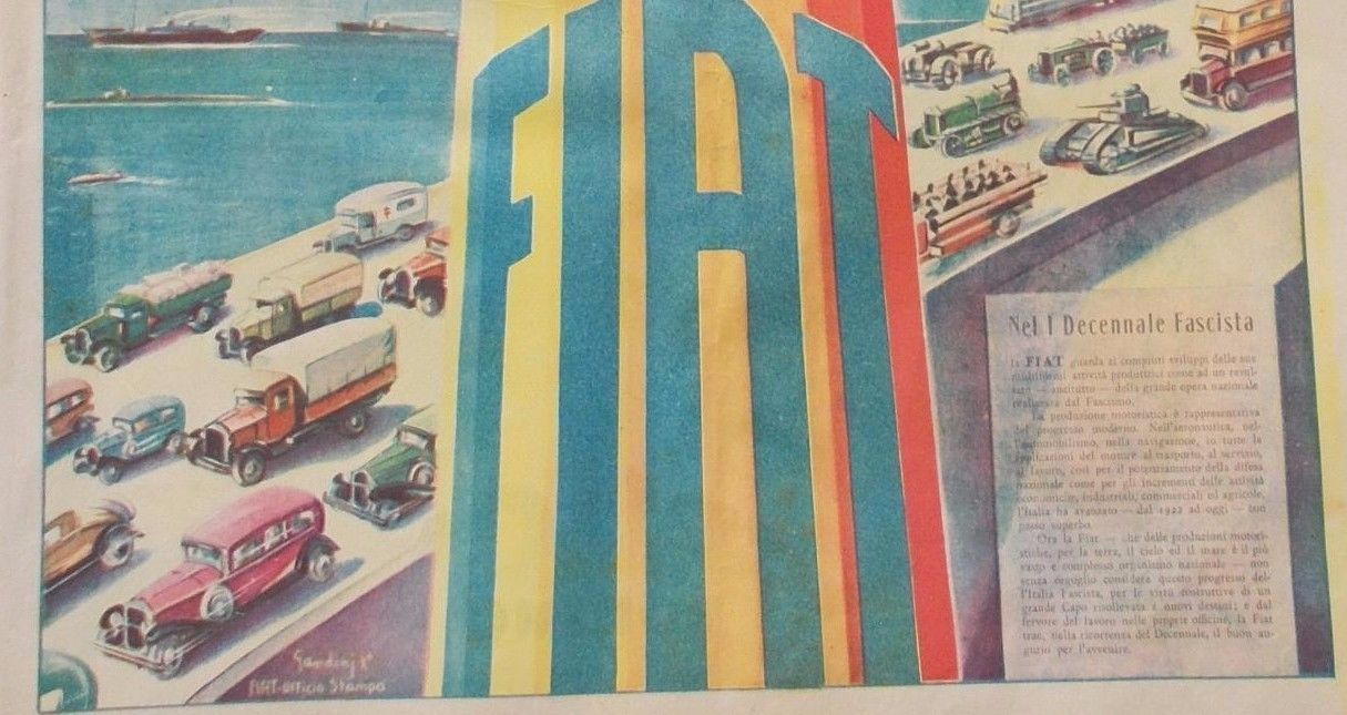 Pubblicità Unica Dolciaria E Fiat, 1932