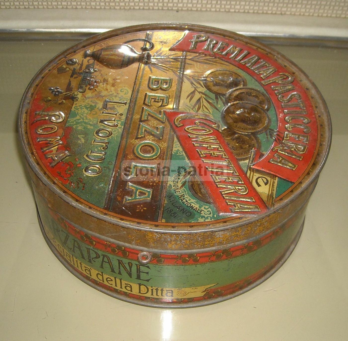 Scatola Pubblicitaria Bezzola Livorno Pasticceria Fine '800 Primo '900