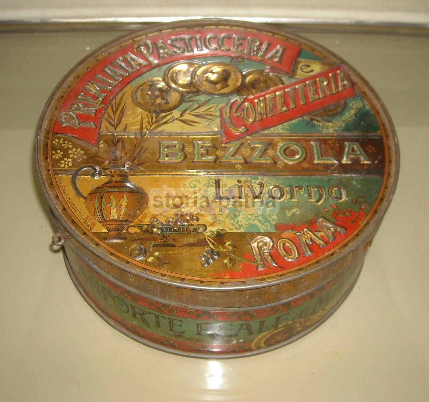 Scatola Pubblicitaria Bezzola Livorno Pasticceria Fine '800 Primo '900
