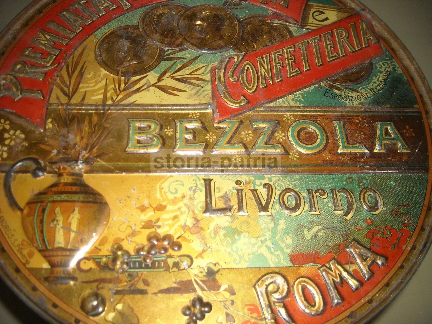 Scatola Pubblicitaria Bezzola Livorno Pasticceria Fine '800 Primo '900