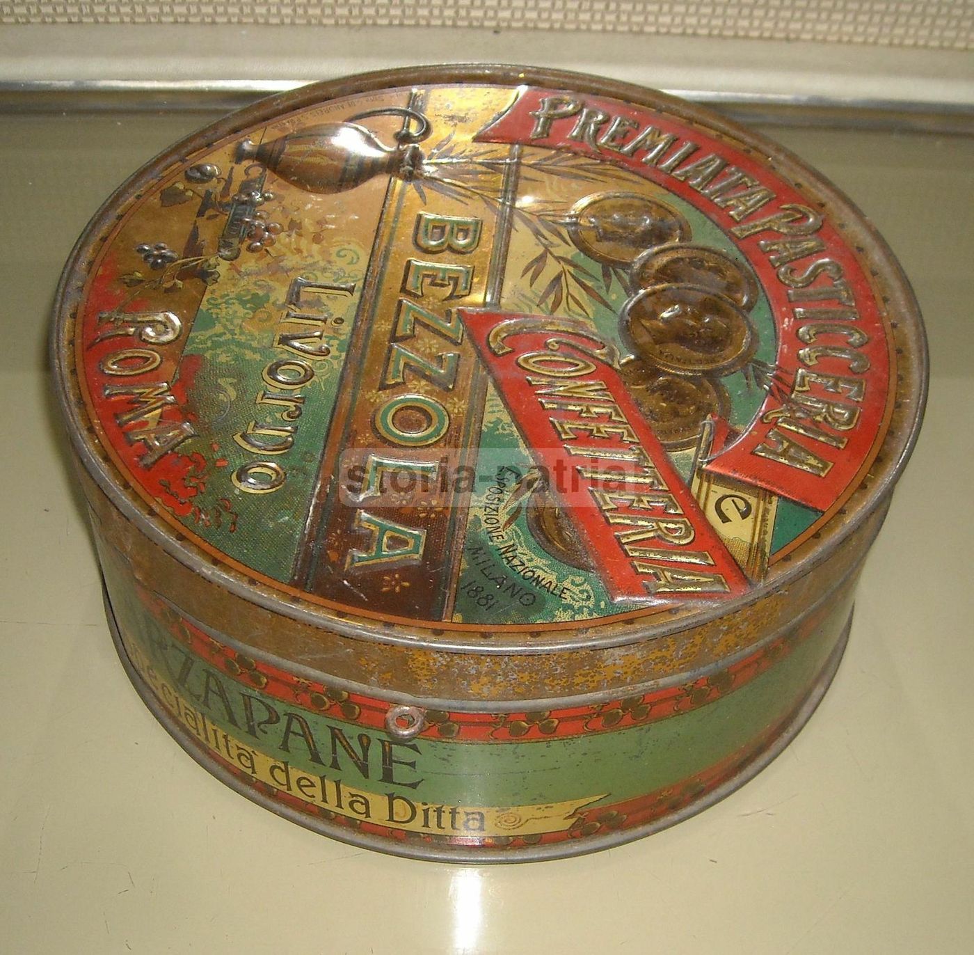 Scatola Pubblicitaria Bezzola Livorno Pasticceria Fine '800 Primo '900