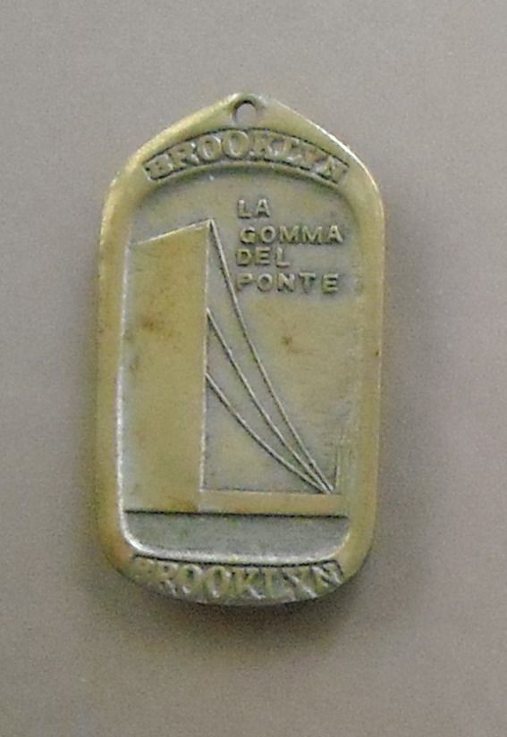 Placchetta Pubblicitaria Brooklyn Chewing Gum Ponte New York Vintage