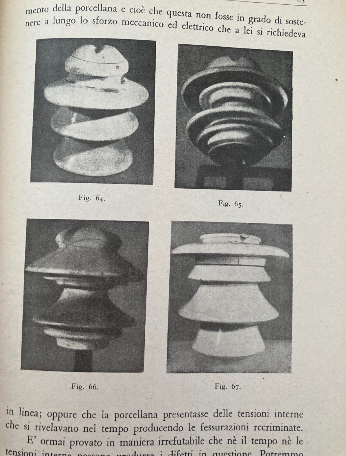 Isolatori Di Porcellana. Trattazione Tecnica   Hoepli, 1947