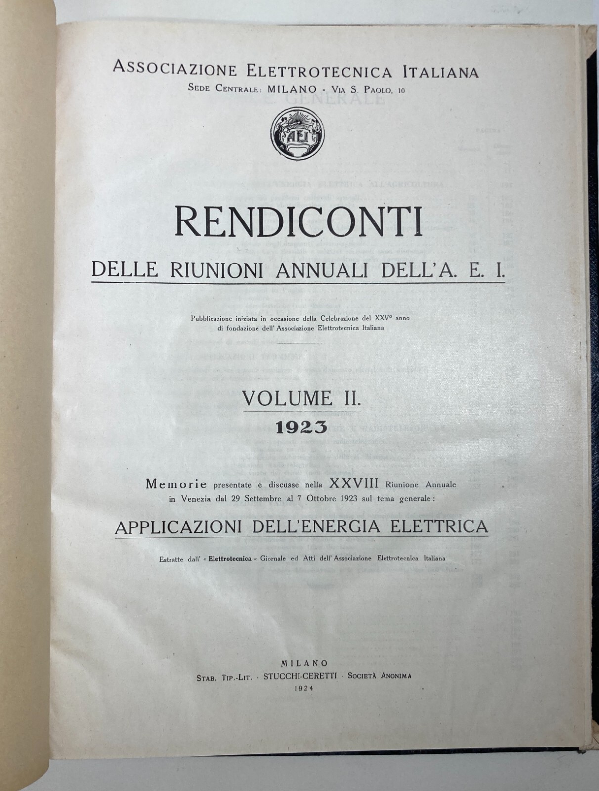 Elettricità, Elettrotecnica, Rendiconti, Radio, Agraria, Illuminazione, Veneto, 1924