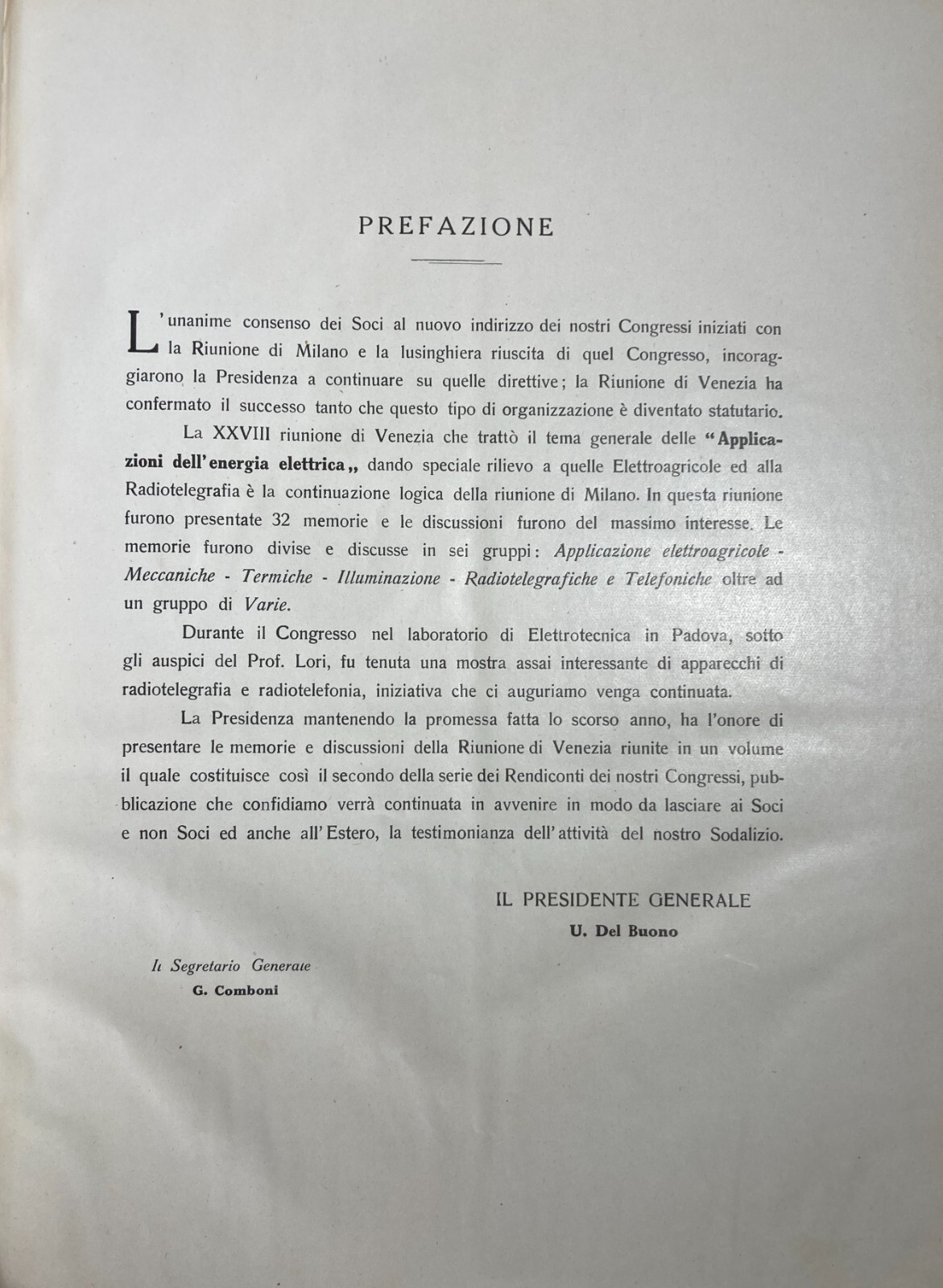 Elettricità, Elettrotecnica, Rendiconti, Radio, Agraria, Illuminazione, Veneto, 1924