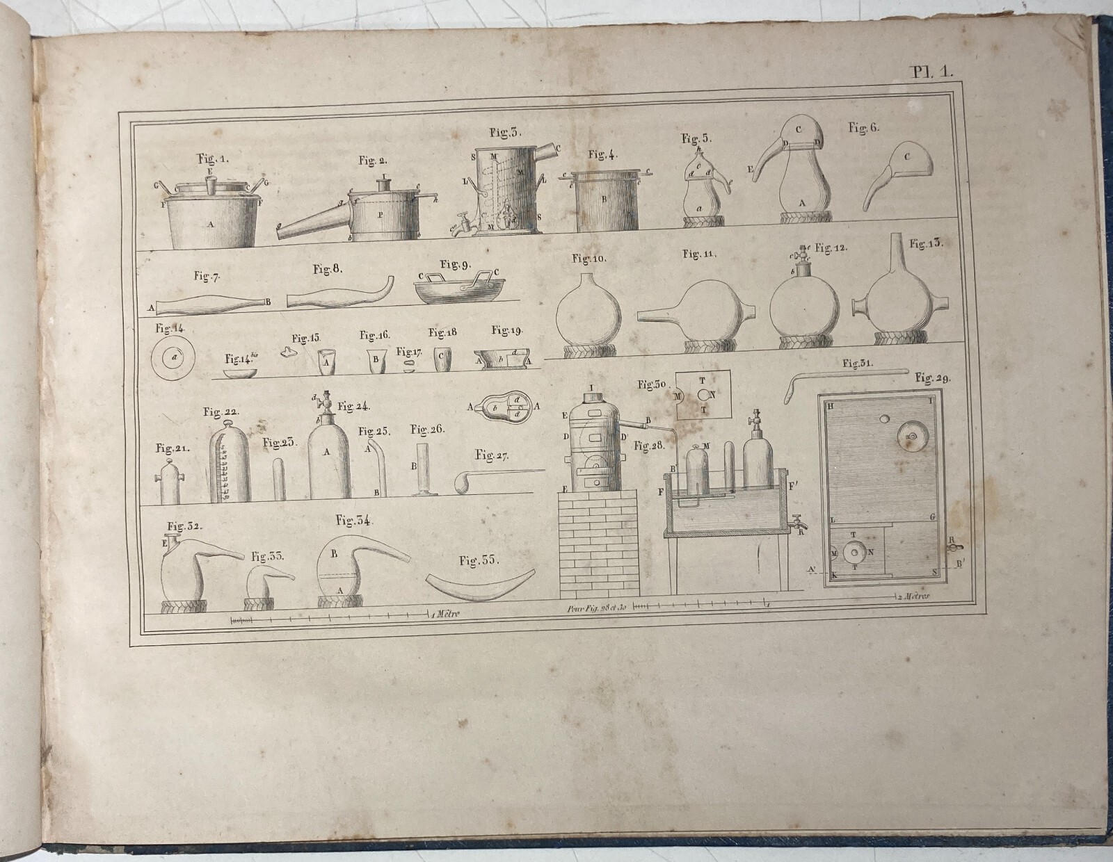 Scienze, Chimica, Attrezzatura: Thenard, Atlante Illustrato, 1847