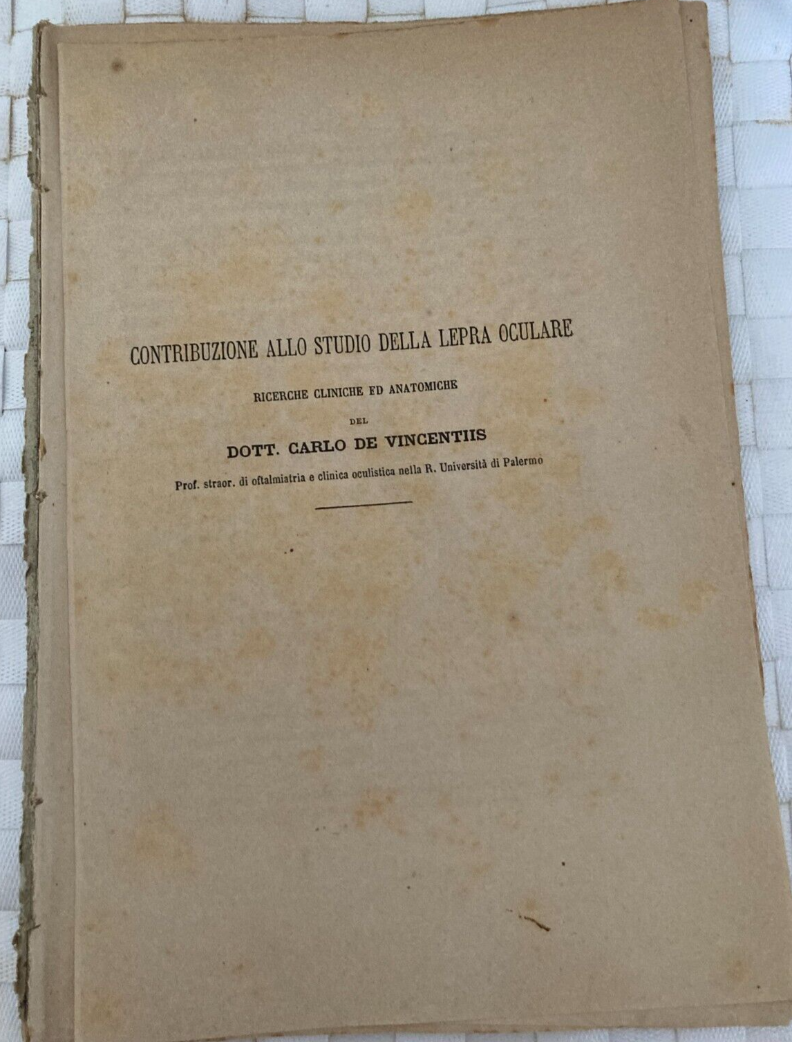 Medicina Oculistica: Lebbra   De Vincentiis   Raitano   Napoli   Palermo