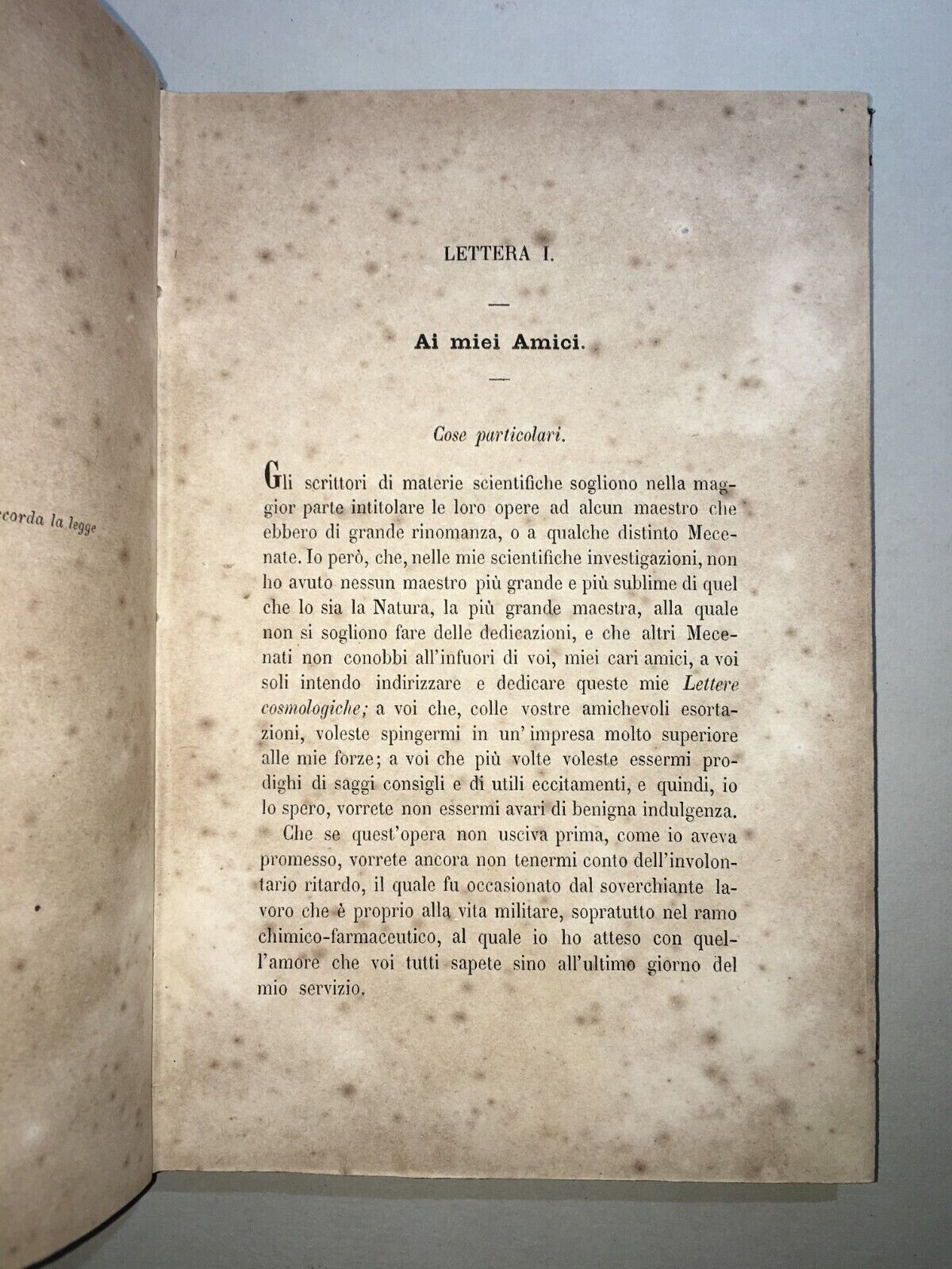 Lettere Cosmologiche: Scienze, Fisica E Metafisica Di Michele Giordano (1872)