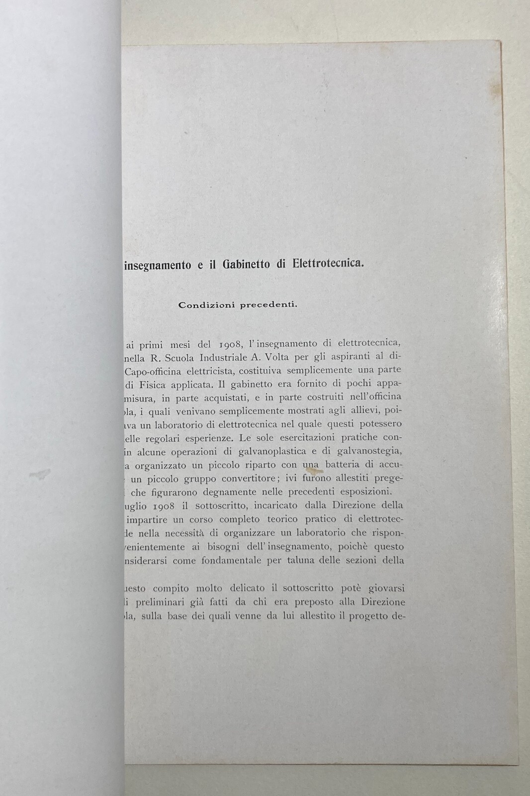 L'Insegnamento E Il Gabinetto Di Elettrotecnica, Napoli, Melazzo, 1911