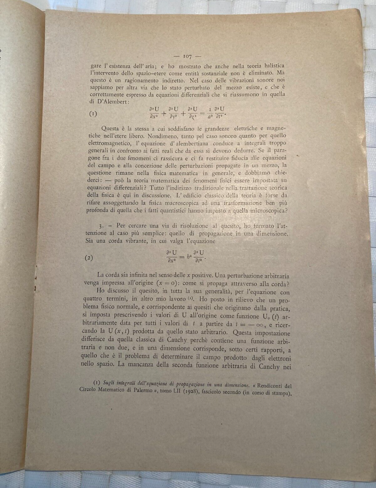 Fisica, Matematica, Onde, Teoria Dei Campi   Giovanni Giorgi   Accademia Nazionale Dei Lincei   Roma, 1928