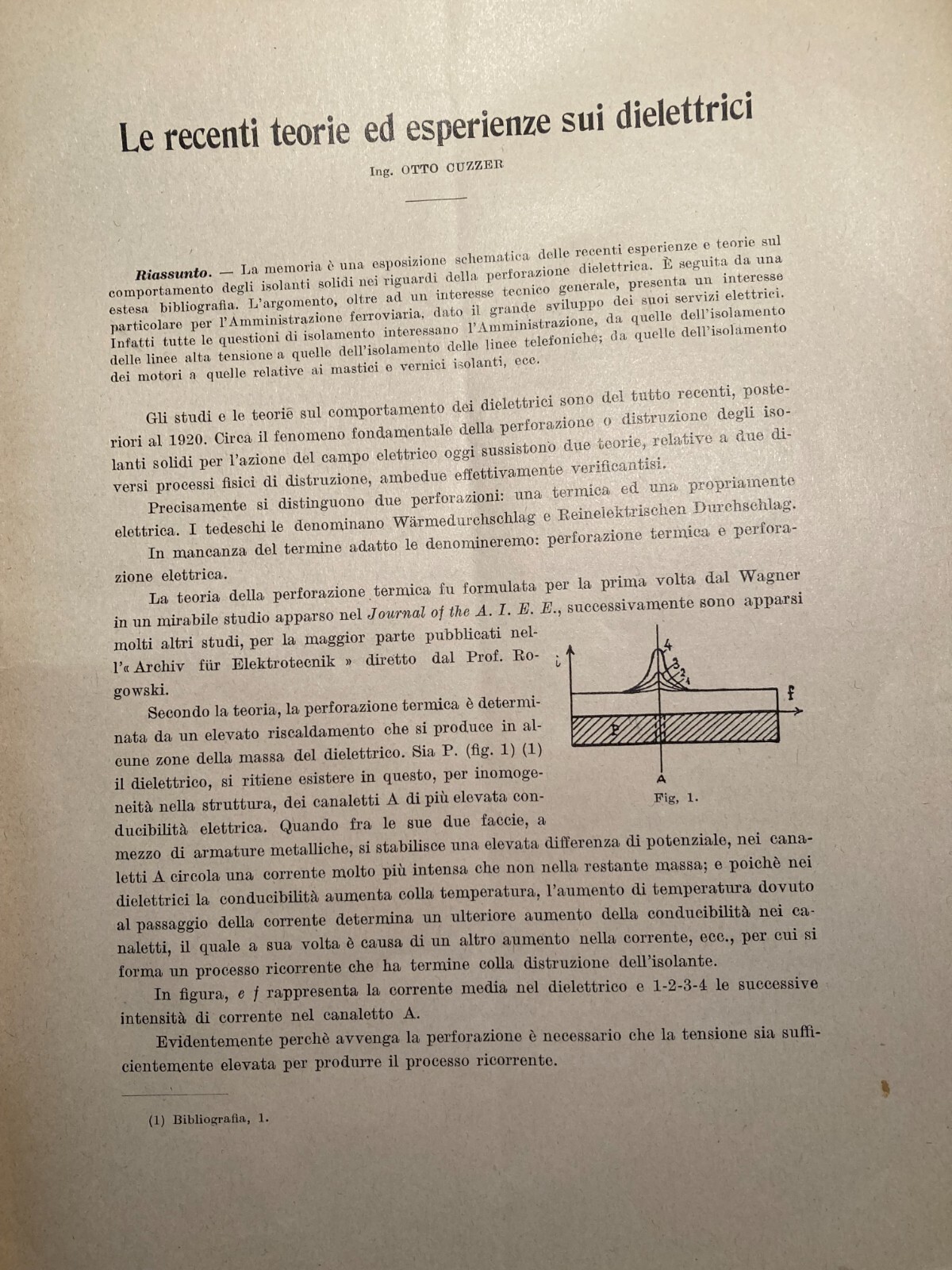 Ingegneria, Elettrotecnica, Fisica, Isolanti, Dielettrico   Otto Cuzzer   Roma 1930