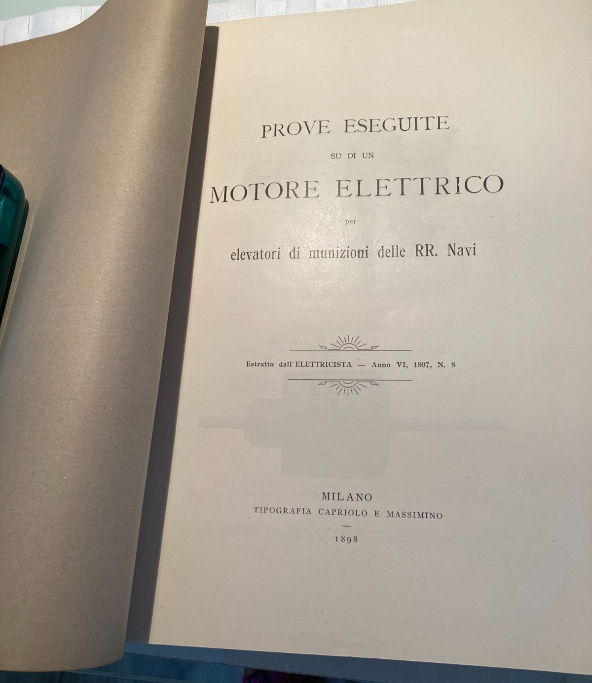 Ingegneria, Elettrotecnica, Motore Elettrico Brioschi Finzi, Milano E La Spezia, 1898