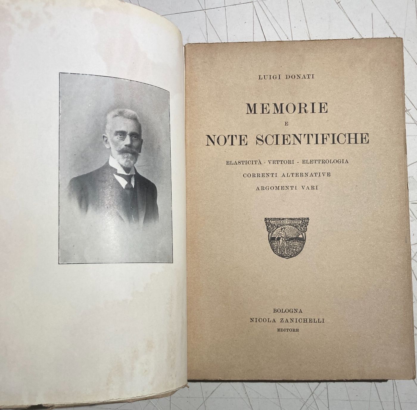 Luigi Donati, Memorie E Note Scientifiche, Bologna, 1925