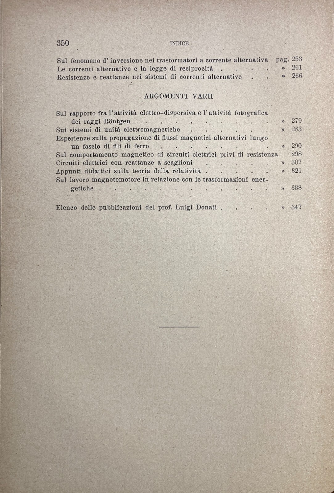 Luigi Donati, Memorie E Note Scientifiche, Bologna, 1925