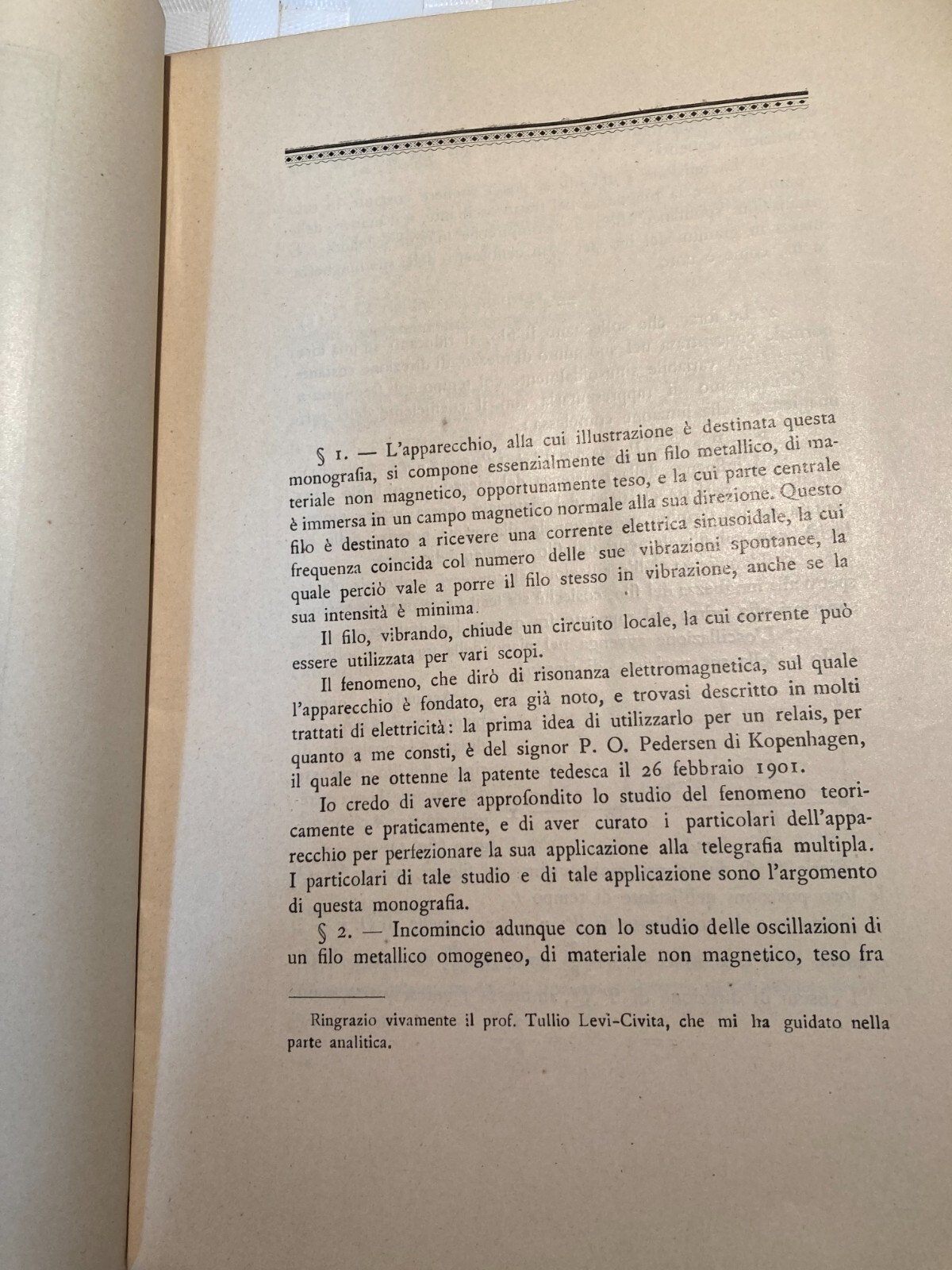 Ingegneria   Elettrotecnica   Telegrafia Multipla   Ferdinando Lori   Roma   1906