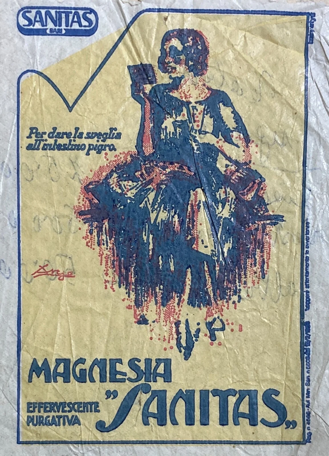 Medicina, Farmacia e Pubblicità Farmaceutica: Magnesia Sanitas Purgante (ritaglio)
