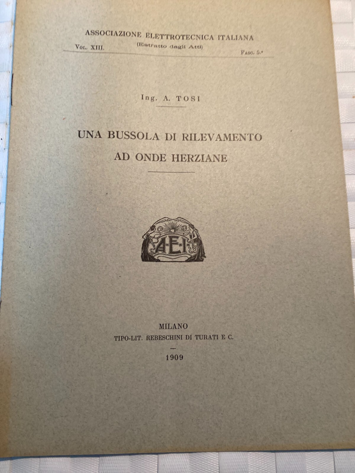 Ingegneria   Elettrotecnica   Navigazione   Bussola A Onde Herziane   A. Tosi   1906